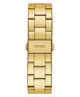 A gold-tone metal band with a GUESS-engraved clasp and chunky links—ideal for pairing with your Guess Watches GW0292L2 Gold Stainless Steel Strap Women’s Watch.