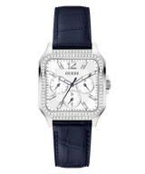 Guess GW0309L1 SILVER TONE CASE NAVY GENUINE LEATHER Women Watches - Lexor Miami