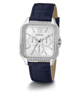 Guess GW0309L1 SILVER TONE CASE NAVY GENUINE LEATHER Women Watches - Lexor Miami