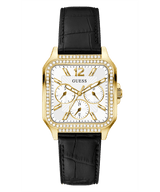 Guess GW0309L2 GOLD TONE CASE BLACK GENUINE LEATHER Women Watch - Lexor Miami