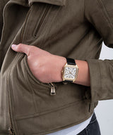 Guess GW0309L2 GOLD TONE CASE BLACK GENUINE LEATHER Women Watch - Lexor Miami