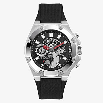 Guess GW0334G1 Black Silicone Strap Men Watches - Lexor Miami