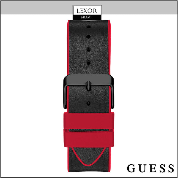 Guess GW0202G7 BLACK CASE 2-TONE GENUINE LEATHER/SILICONE WATCH