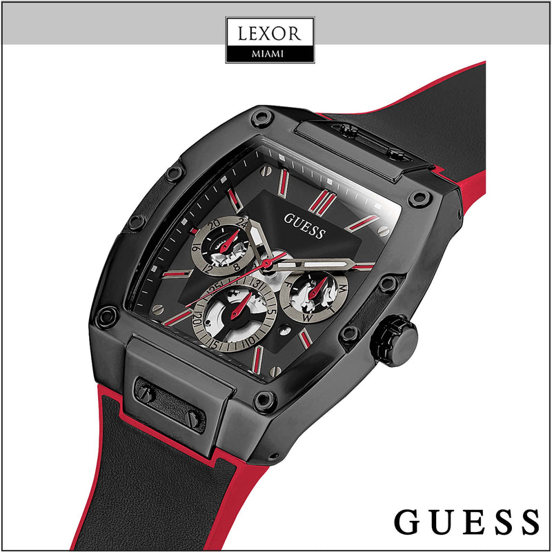 Guess GW0202G7 BLACK CASE 2-TONE GENUINE LEATHER/SILICONE WATCH