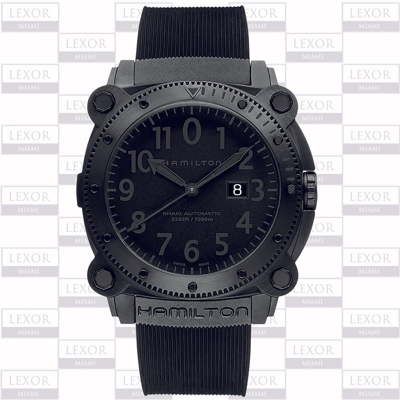 Hamilton H78585333 Khaki Navy Belowzero 1000m Automatic Black Men Watches