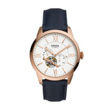 Fossil ME3171 Townsman Automatic Navy Leather Watch Unisex - Lexor Miami