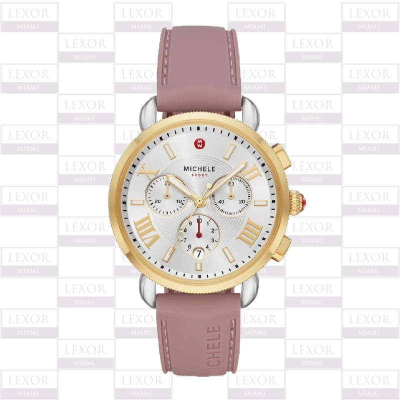 Michele MWW01P000002 Pink Silicone Strap Women Watches