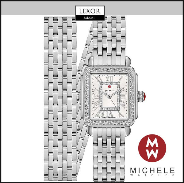 Michele MWW06D000162 Deco Madison Mini Stainless Diamond Stainless Steel Strap Women Watches