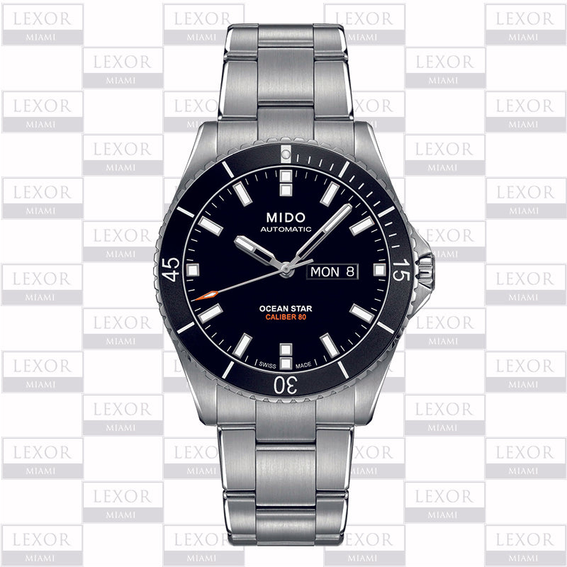 Reloj de pulsera automático Mido M026.430.11.051.00 Ocean Star, pulsera plateada de 42,5 mm, reloj para hombre Lexor Miami