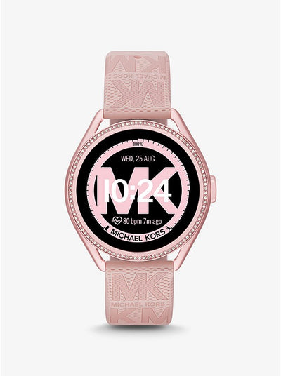 716【MICHAEL KORS】美品／スマートウォッチ用ラバーベルト／ピンク系 Michael Kors Access MKGO Gen 4 Smartwatch, 43mm Aluminum