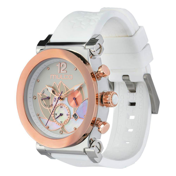 Mulco MW3 19001 011 La Fleur Lotus White Silicone Strap Women Watches - Lexor Miami