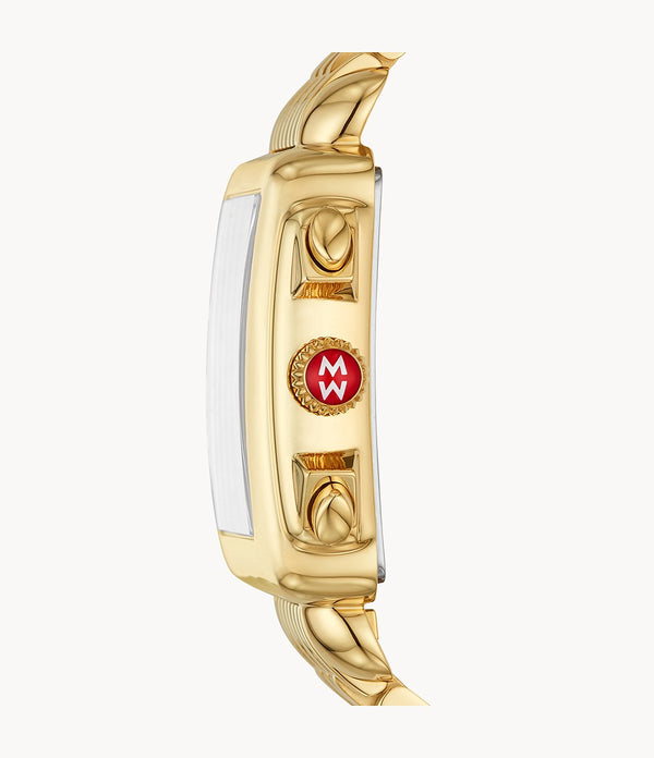 Michele MWW06A000780 Deco 18k Gold Diamond Dial Watch