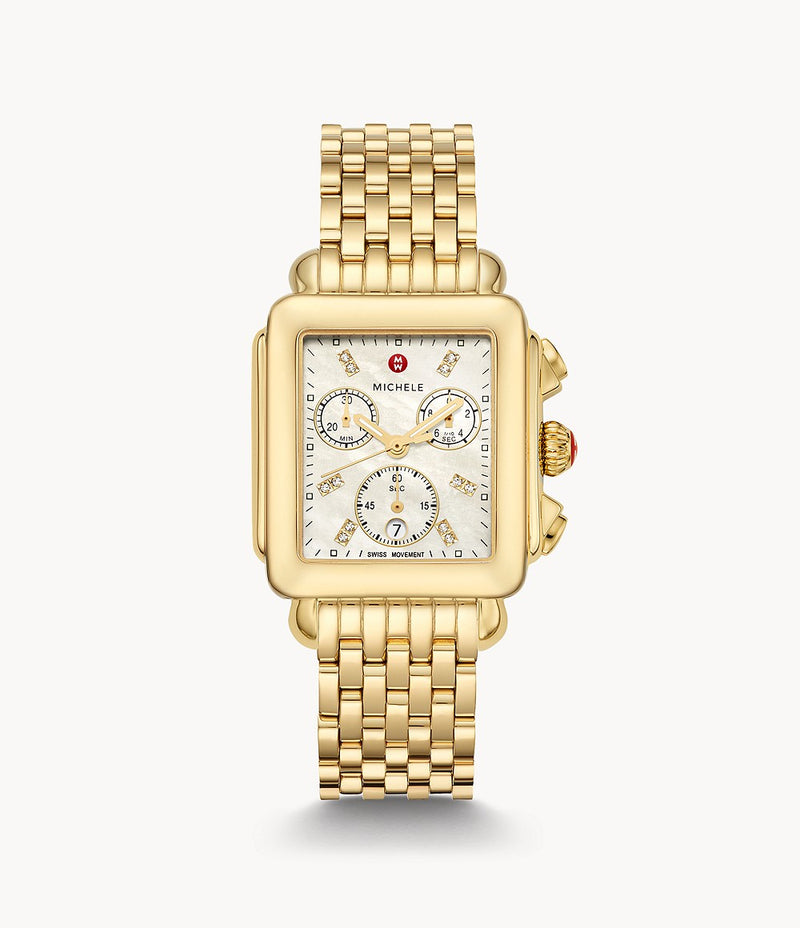 Michele MWW06A000780 Deco 18k Gold Diamond Dial Watch - Lexor Miami