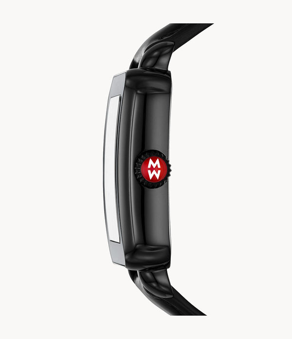 Michele MWW06K000050 Deco Sport Noir Black Leather Strap Unisex Watches - Lexor Miami