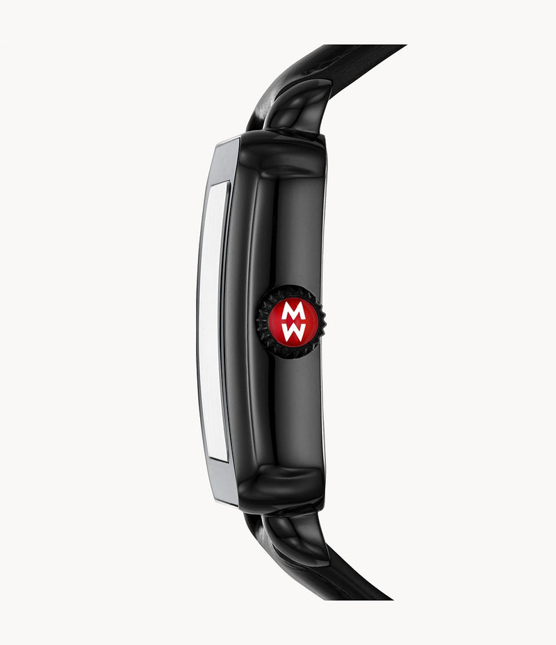 Black michele hotsell deco watch