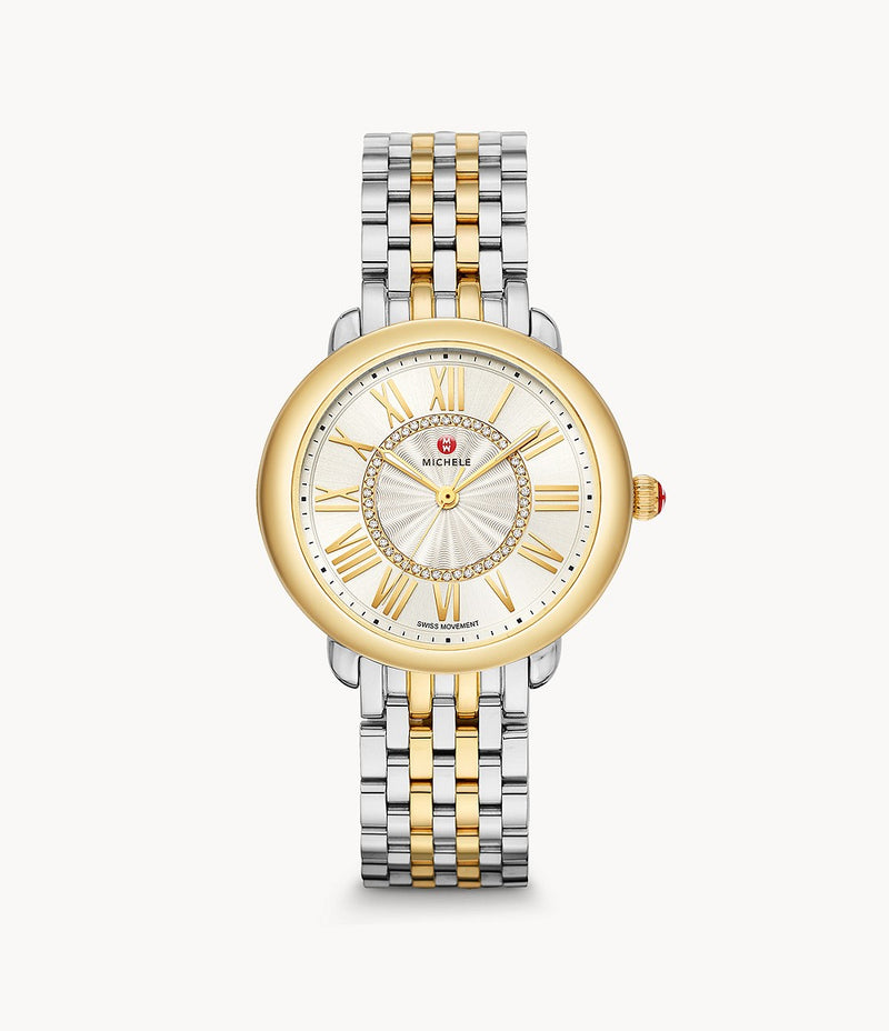 Michele MWW21B000148 Serein Mid Diamond 2 Tone Stainless Steel Strap Women Watches - Lexor Miami