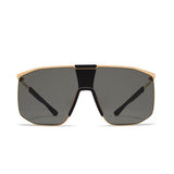 The Mykita MH-16 Yarrow Unisex Sunglasses by Mykita Sunglasses feature sleek black lenses for a modern look.