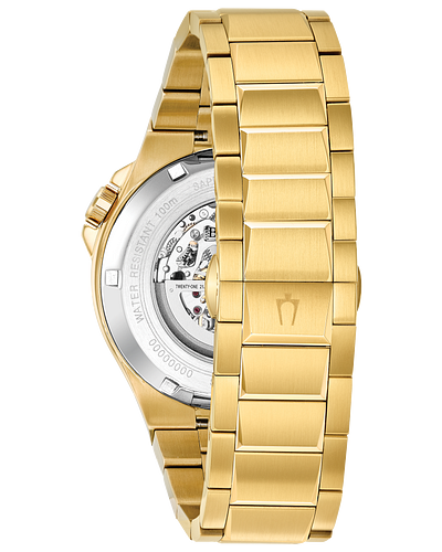 Bulova 98A178 Maquina Automatic Gold Stainless Steel Strap Men Watches - Lexor Miami
