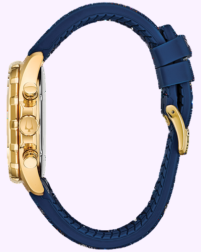 Bulova 97B168 Blue Marine Star Leather Chronograph Watch