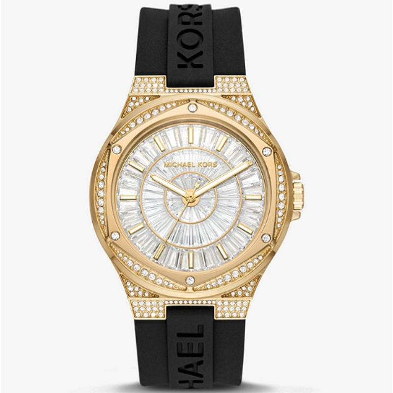 Michael Kors MK7247 Oversized Gold-Tone and Silicone Watch Watches ...