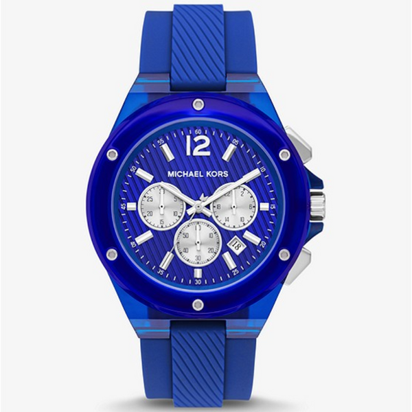Michael Kors MK8958 Oversized Lennox Blue-Tone Silicone 