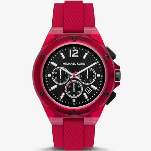 Michael Kors MK8960 Oversized Lennox Red-Tone Silicone Watches