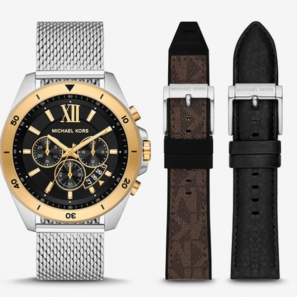 Michael Kors MK8961 Oversized Brecken Two-Tone Mesh Watch Gift Set Watches