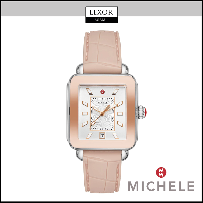 Michele MWW06K000015 Deco Sport Pink Silicone Strap Women Watches