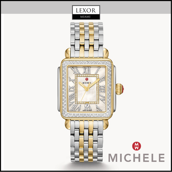 Michele Deco Madison Two-Tone 18k Gold Plated Diamond Women Watches