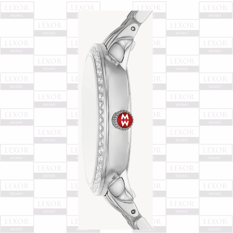 Reloj de acero inoxidable con diamantes Michele MWW21B000162 Serein Mid