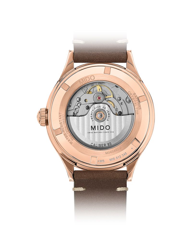 Mido M0404073606000 Multifort Patrimony Brown Leather Strap Men Watches - Lexor Miami