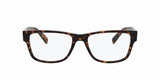 The Versace VE3295 108 54 unisex optical frame features a rectangular dark tortoiseshell design by Versace Sunglasses, displayed against a plain white background.