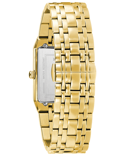 Bulova 97D120 Quadra Diamond Gold Stainless Steel Strap Unisex Watches - Lexor Miami