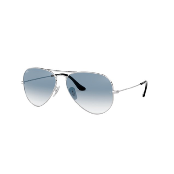Ray-Ban 0RB3025 003/3F62 AVIATOR LARGE METAL SILVER W/ CLEAR GRADIENT BLUE Unisex Sunglasses