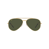 Ray-Ban RB3625 919631 58 NEW AVIATOR LEGEND GOLD W/ GREEN unisex Sunglasses