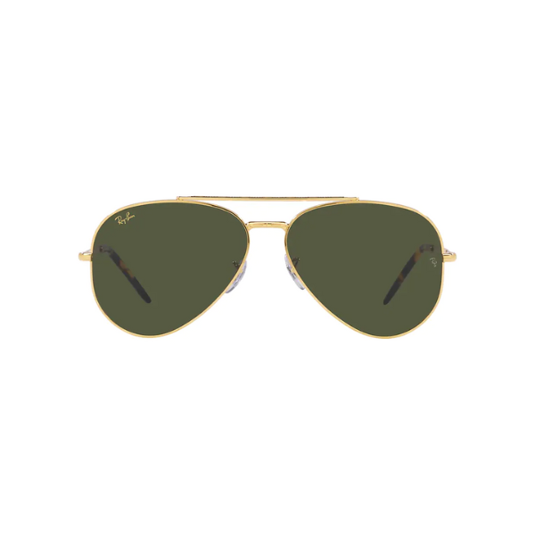 Ray-Ban RB3625 919631 58 NEW AVIATOR LEGEND GOLD W/ GREEN unisex Sunglasses