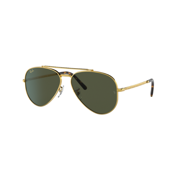 Ray-Ban RB3625 919631 58 NEW AVIATOR LEGEND GOLD W/ GREEN unisex Sunglasses