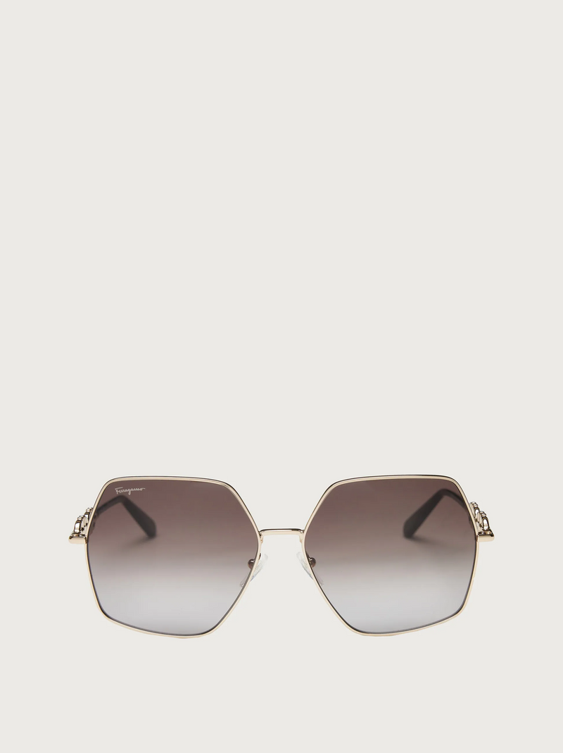 Salvatore Ferragamo SF291S - 703  GOLD BLACK METAL SUNGLASSES