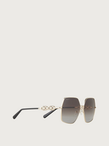 Salvatore Ferragamo SF291S - 703  GOLD BLACK METAL SUNGLASSES