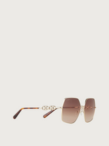 Salvatore Ferragamo SF291S -723  GOLD TORTOISE METAL SUNGLASSES