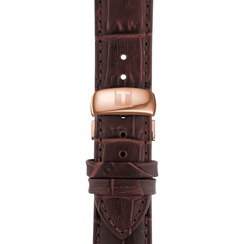 Tissot T0636103603800 Tradition Brown Leather Strap Men Watches - Lexor Miami