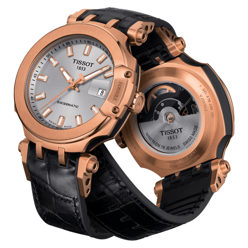 Tissot T1154073703100 T-Race Swissmatic Black Leather Strap Men Watches - Lexor Miami
