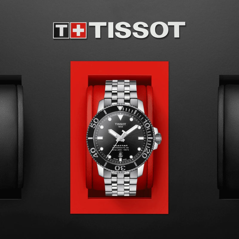 Tissot T1204071105100 SeaStar 1000 PowerMatic 80 Stainless Steel Strap Men Watches - Lexor Miami