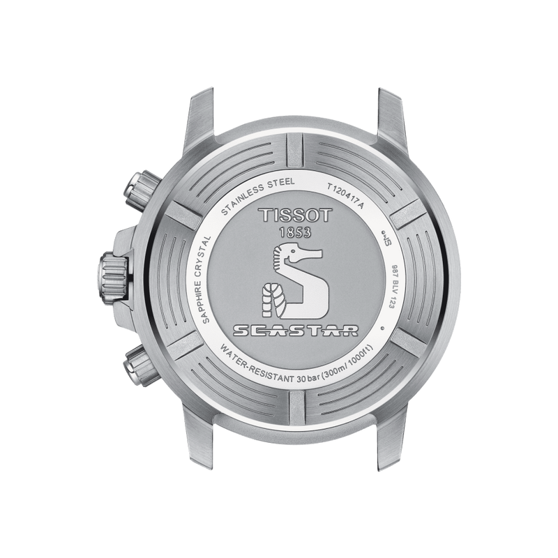 Tissot T1204171705102 Seastar 1000 Quartz Chronograph Black Silicone Strap Men Watches - Lexor Miami