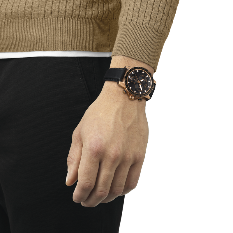 Tissot T1256173605100 SuperSport Chronograph Black Leather Strap Men Watches - Lexor Miami