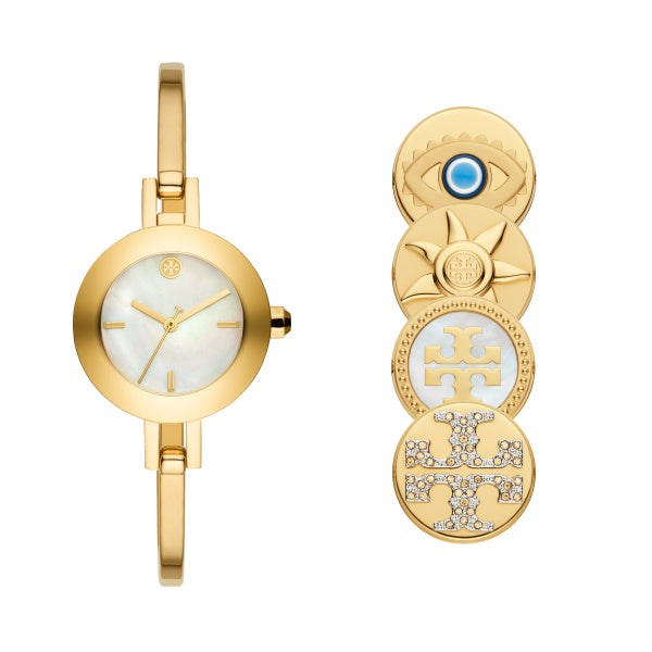 Tory Burch TBW4045 The Reva Gold Stainless Steel Strap Women Watches - Lexor Miami