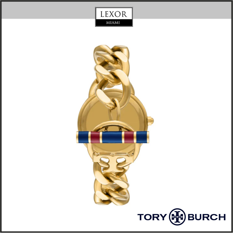 Tory Burch TBW7212 The Ravello Gold Stainless Steel Chain Strap Women Watches
