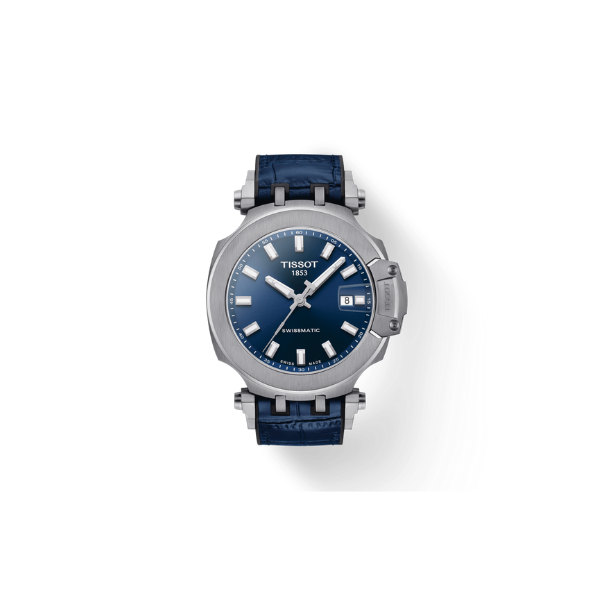 Relógios masculinos Tissot T1154071704100 T-Race Swissmatic Navy Leather Strap
