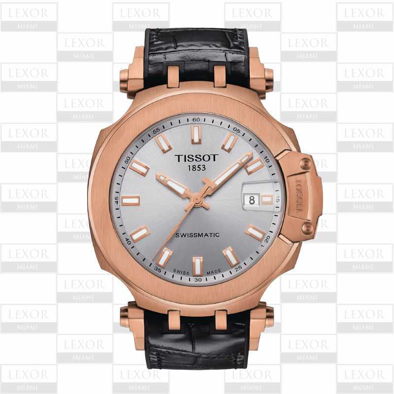 Tissot T1154073703100 T-Race Swissmatic Black Leather Strap Men Watches