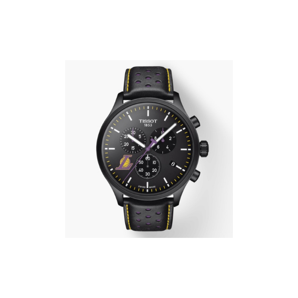 Tissot T1166173605103 Chrono XL NBA Special Lakers Leather Strap Men Watches